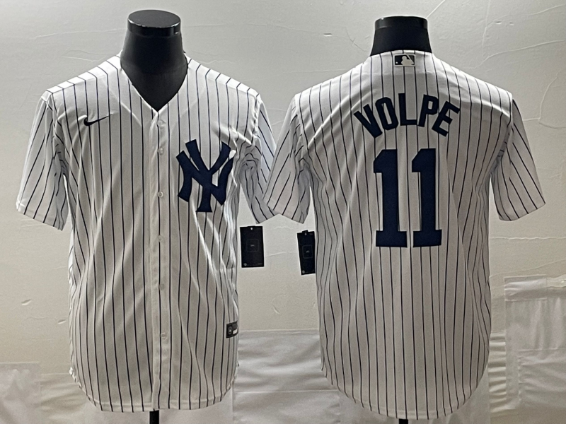 Men's New York Yankees Anthony Volpe #11 White Home Jersey